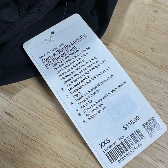 Lululemon Dance Studio Slim-Fit High-Rise Flared Pant Black Women's Size XXS NWT - Picture 8 of 11